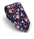 Schmale Krawatte mit blauen Blumen