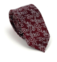 Schmale Krawatte mit Bordeaux Blumenmuster