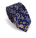 Schmale Paisley Krawatte in Marineblau