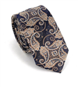 Schmale Paisley Krawatte in Blau und Gold