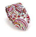Schmale Paisley Krawatte in Weiß und Rot