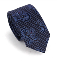 Schmale Paisley Krawatte in Hellblau und Braun