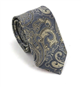 Schmale Paisley Krawatte in Grau