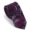 Schmale lila Paisley Krawatte