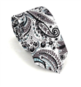 Schmale schwarze und weiße Paisley-Krawatte