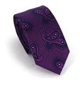 Schmale Krawatte mit Paisley-Muster in Violett und Blau