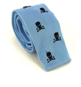 Krawatte mit Totenkopfmuster in Hellblau
