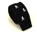 Krawatte mit Totenkopfmuster in Schwarz