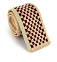 Krawatte mit Karomuster in Beige und Bordeauxrot