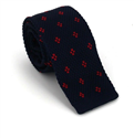 Gestreifte blaue und rote Strickkrawatte
