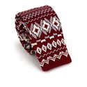 Krawatte Bordeaux Wintermuster gestrickt