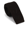 Krawatte Einfarbiges Strickmuster Braun Kaffee