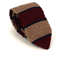 Krawatte Gestrickte Streifen Beige und Braun
