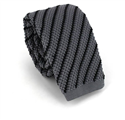 Krawatte Gestreiftes Strickmuster Diagonal Grau und Schwarz