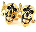 Goldene Totenkopf Manschettenknöpfe