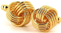 Goldene Manschettenknöpfe mit dreifachem Knoten