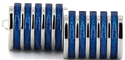 Emaille-Manschettenknöpfe Blaue Streifen II