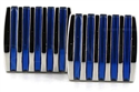 Emaille-Manschettenknöpfe Blaue Streifen III