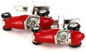 Rote Retro Formel 1 Manschettenknöpfe