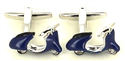 Vespa Motorroller Marineblau Manschettenknöpfe