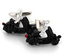 Schwarze Vespa Motorroller Manschettenknöpfe