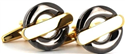Schwarze und goldene Manschettenknöpfe