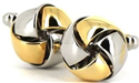 Goldene und silberne Knotenmanschettenknöpfe