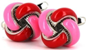 Knotenmanschettenknöpfe Rot und Rosa