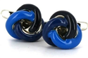 Knotenmanschettenknöpfe Tricolor Blau und Schwarz