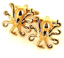 Goldene Kraken Manschettenknöpfe