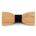 Holzfliege aus Bambus und Leder