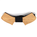 Holzfliege aus Bambus und Leder