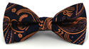 Schwarzes, blaues und orangefarbenes Paisley-Fliege