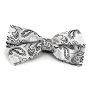 XL Paisley Fliege Grau Silber