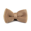 Beige Einfarbige Strickfliege