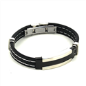 Armband aus Edelstahl und schwarzem Gummi I