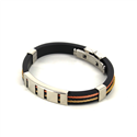 Armband aus schwarzem und goldenem Stahl und Gummi