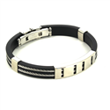 Armband mit Stahlseil und schwarzem Gummi