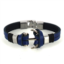 Armband aus blauem Leder mit Anker