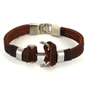 Armband aus braunem Leder mit Anker