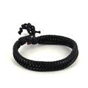 Schwarzes geflochtenes Lederarmband