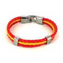 Armband Geflochtenes Leder Spanische Flagge
