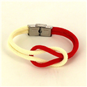 Armband Weiß und Rot Knoten