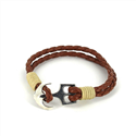 Geflochtenes Lederarmband mit Anker