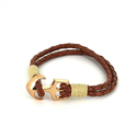 Geflochtenes Lederarmband mit Anker