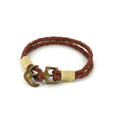 Geflochtenes Lederarmband mit Anker