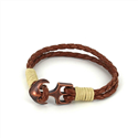 Geflochtenes Lederarmband mit Anker