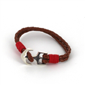Geflochtenes Lederarmband mit Anker