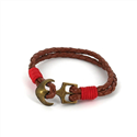 Geflochtenes Lederarmband mit Anker