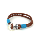 Geflochtenes Lederarmband mit Anker